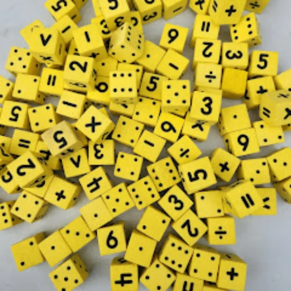 Koplow Games Foam Spot & Number Dice Yellow Math Mathematics Manipulatives Ideal